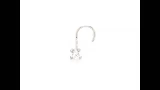 Lavari - 14K Stud Cubic Zirconia Nose Ring - 2mm - White Gold