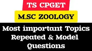 #TSCPGET : M.Sc Zoology entrance material.    #CPGET #M.ScZoologyCPGET #M.ScZoologyosmaniauniversity