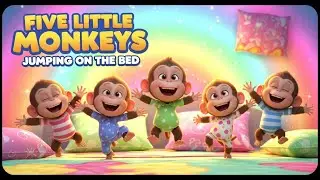 Five Little Monkeys Jumping on the Bed | Top Nursery Rhymes & Kids Songs