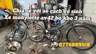 Chia sẽ với ae cách vệ sinh xăng lửa xe mobylette av42 zin bỏ kho 3 năm chưa xử dụng