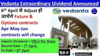 Vedanta Extraordinary Dividend: Vedanta Dividend Adjustment on F&O Contracts!