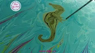 Ebru art tutorial - Mořský koník