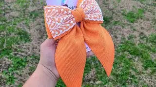 Moño coquette con listón de 7.5  tendencia  #coquette #hairbows #moñosfacilesdehacer #laçosdecabelo