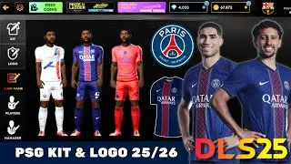Новые комплекты формы и логотип ПСЖ 2025/26 для Dream League Soccer 2025