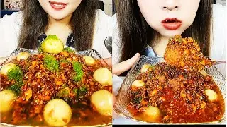 ASMR EATING MUKBANG PEANUT SAUCE GARLIC #mukbang #asmr #eating #peanutsauce