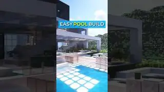 Minecraft Pool, Lounge & Firepit - Backyard Build Idea! #minecraft #minecraftbuilding