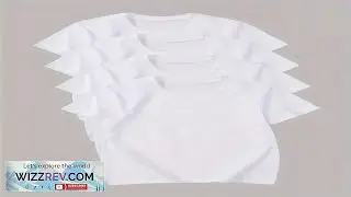 Four Piece Boys Children And Teen Solid Color White Round Neck Pullover Short Review
