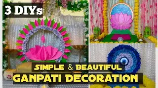 Ganpati decoration idea for home|Traditional Backdrop decoration idea for upcoming festival #ganesh 