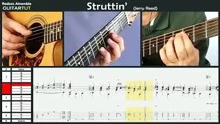 Struttin' - (Jerry Reed) - Tommy Emmanuel - Guitar Tutorial Slow Played Tabs & Score