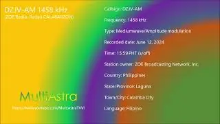 DZJV-AM 1458 kHz - Radyo Calabarzon - Sign-off (June 12, 2024)