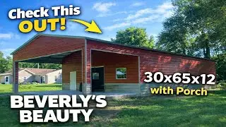 Beverly&rsquo;s Beauty | 30x65 Steel Building with Enclosed Shop & Porch