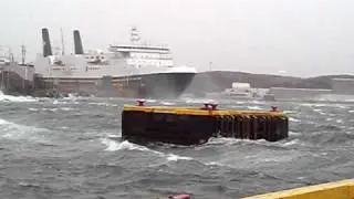Joseph and Clara Smallwood tied up during a storm at Channel-Port aux Basques, Newfoundland, Canada