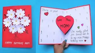 Beautiful Birthday Card for Mom/Handmade Greetings Card Idea/DIY Pop Up Birthday Card