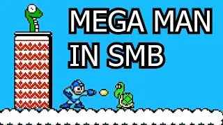 smb Mega Man in Super Mario Bros (SMB 2 Style) World 8 Gameplay