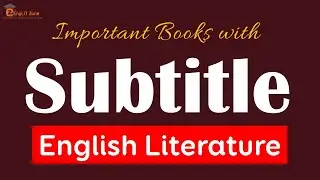 Important Books with Subtitle in English Literature