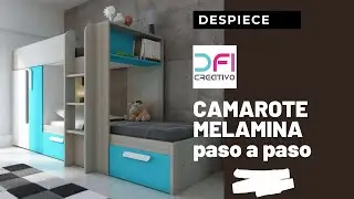 Como hacer un Camarote, Litera, Cama alta con escritorio y closet incluido