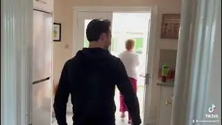 Son returns home from Australia and surprises his mother, he&rsquo;s not seen her for over two years.