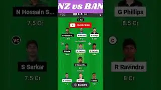 NZ vs BAN Dream11 Prediction, New Zealand vs Bangladesh 1st T20I #shorts #viral #cricket #dream11