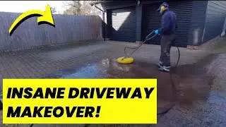 Satisfying Driveway Cleaning - Pressure Washing a Driveway!