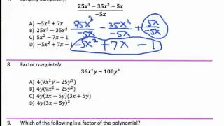 CUNY Algebra Final Exam Sample A Solutions 1-9