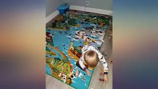 Melissa & Doug Jumbo Habitats Activity Rug, 58 x 79