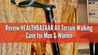 Review HEALTHBAZAAR All Terrain Walking Cane for Men & Women, Lightweight, Foldable, Adjustable, Sho