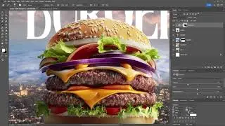 Professional Burger Poster Design in Photoshop  Social Media Food Ad Tutorial