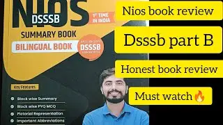 Honest book review l Nios book summary l Dsssb part Bl @adhyayanmantraconnected
