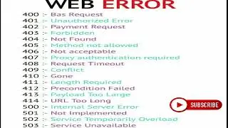 Web error and their description