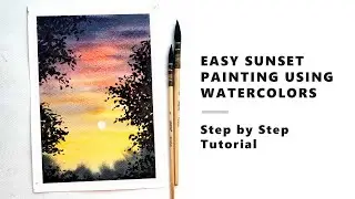 Easy Watercolor Sunset painting || Part 2 || Watercolor for Beginners