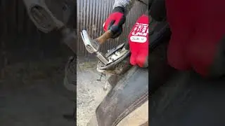 Driving them nails in fast & slowww &hellip;. #hoofcare #farrier
