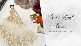 Autumn Gold Leaf Ballgown | Paint with Me