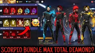 SCORPIO BUNDLE MAX TOTAL DIAMOND 💎? | FREE FIRE EVO SCORPIO BUNDLE FULL DETAILS | SCORPION BUNDLE