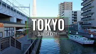 Japan Walking Tour 4K | Sumida River Walk | Tokyo, Japan