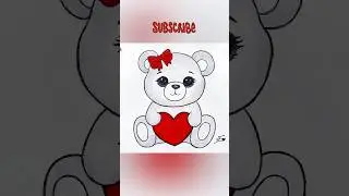 Easy Teddy Bear drawing #shorts #teddybear #drawing #easydrawing