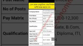 ONGC Recruitment 2025||Apprentice ||Vacancy 2623||online start ||Eligibility||#jrg tutorial blog,