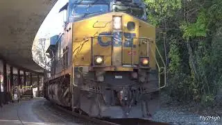 Угольный поезд CSX, идущий на запад, с грохотом проносится через Стонтон, штат Вирджиния (FTHVN 1...