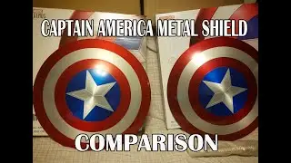 Captain America 75th Metal Shield comparison- Marvel Legends Teddy Snow