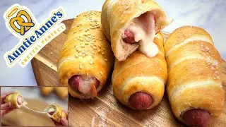 بريتزل دوج ( لفائف الهوت دوج ) بعجينه  قطنيه تنافس Auntie Anne’s
