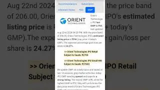 Orient Technologies IPO GMP today #ipo