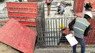 Retaining wall reinforcement details in corner area || Technique of retaining wall distribution bar