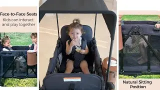 🧺 The Ultimate Adventure Wagon! All-Terrain Stroller with 5-Point Harness 🏕️