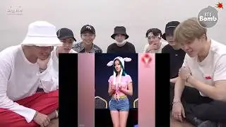 BTS reaction to momoland #nancy funny, lovely rabbit ears hat
