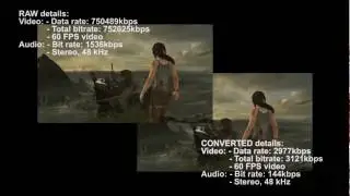 Comparison video of RAW and Converted video file using Handbrake
