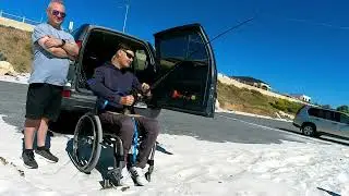 C5 C6 Quadriplegic Shovelnose Shark catch (no hand function).