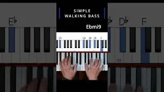 A simple jazz walking bass, two-chord sequence #jazz #piano #iseenord
