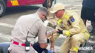 Queda de moto deixa mulher com ferimento no braço em Cornélio Procópio