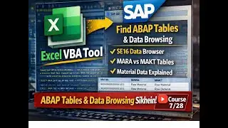 VBA SAP Automation | Find ABAP Tables, SE16 Data Browser & MARA vs MAKT (Hindi-Urdu) | Course 7/28