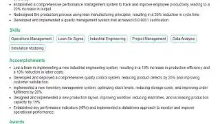 Build a Industrial Organization Manager Resume | ResumeGemini