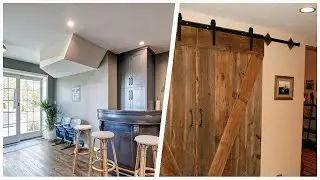 75 All Wall Treatments Brown Floor Basement Design Ideas You'll Love ⭐️